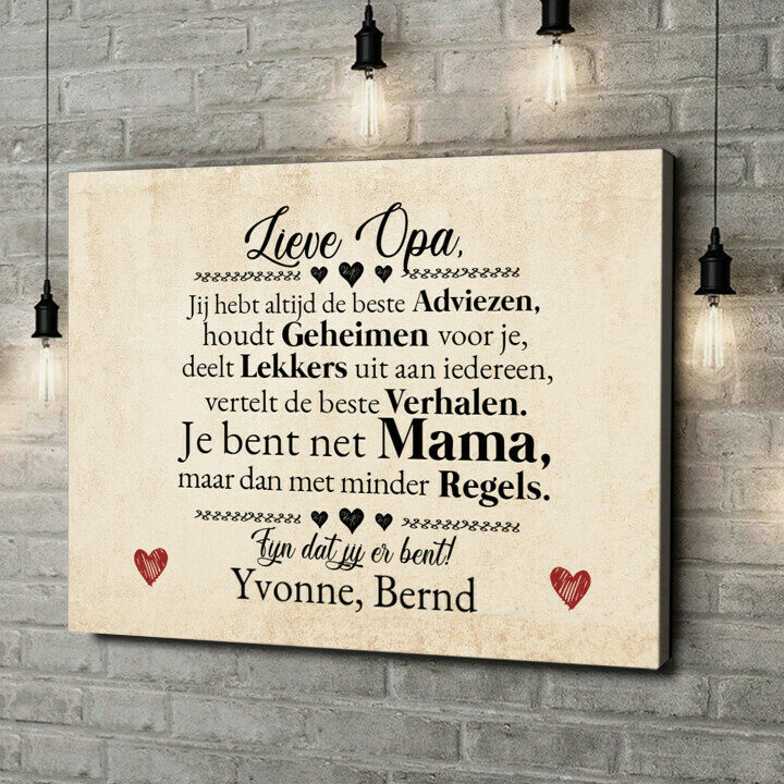 Opa is de Beste Personaliseerbare canvassen