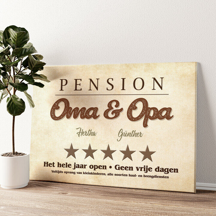 Pension Oma & Opa Personaliseerbare canvassen